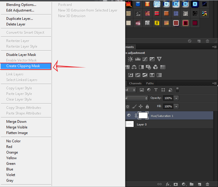 ساخت clipping mask در فتوشاپ