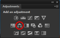 انتخاب تعدیل color balance در فتوشاپ