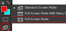 ابزار change screen mode در فتوشاپ