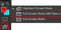 ابزار change screen mode در فتوشاپ