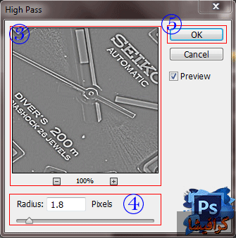 فیلتر high pass در فتوشاپ