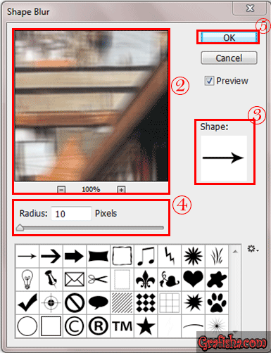 فیلتر shape blur فتوشاپ - shape blur filter