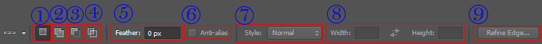 ابزار single row marquee tool در فتوشاپ